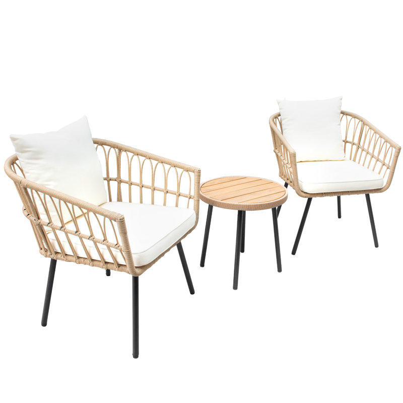 Belulah Wicker/Rattan 2 Person Seating Group with Cushions & Reviews